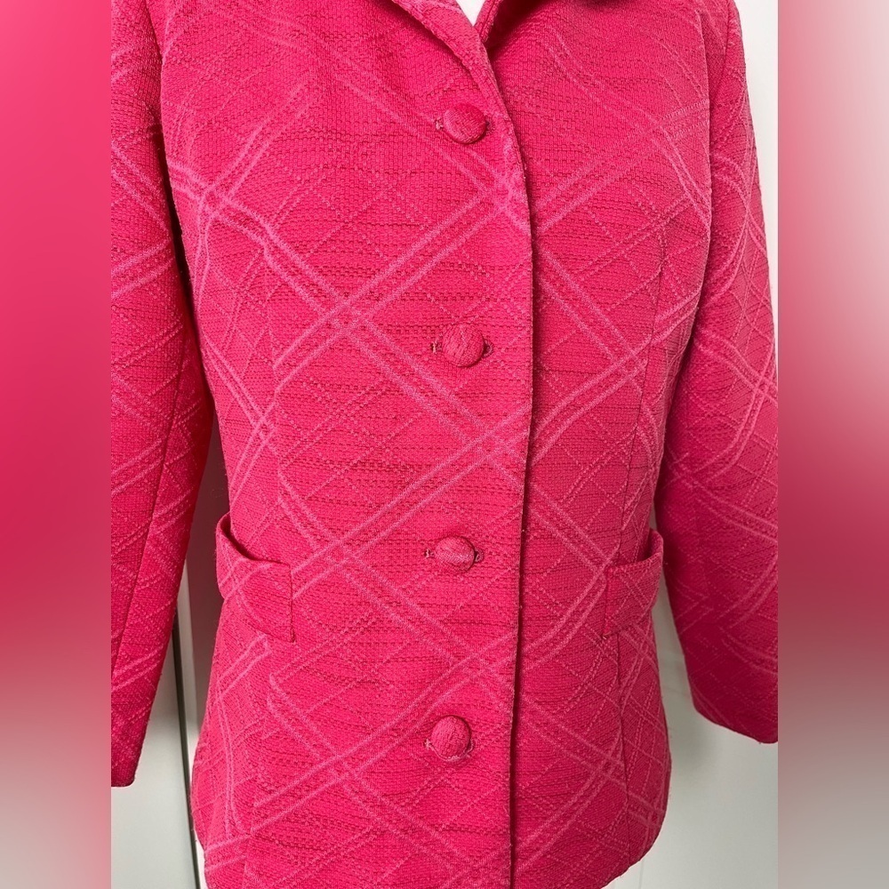 Vintage Charles Carroll Barbiecore Hot Pink Blazer - Size 12 - Picture 3 of 11